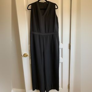 Tuxedo Style Wide Leg Black Jumpsuit Banana Republic Size 14